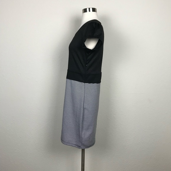 Waggon Paris Black Dress -white stripes- Sz Large - Picture 2 of 8